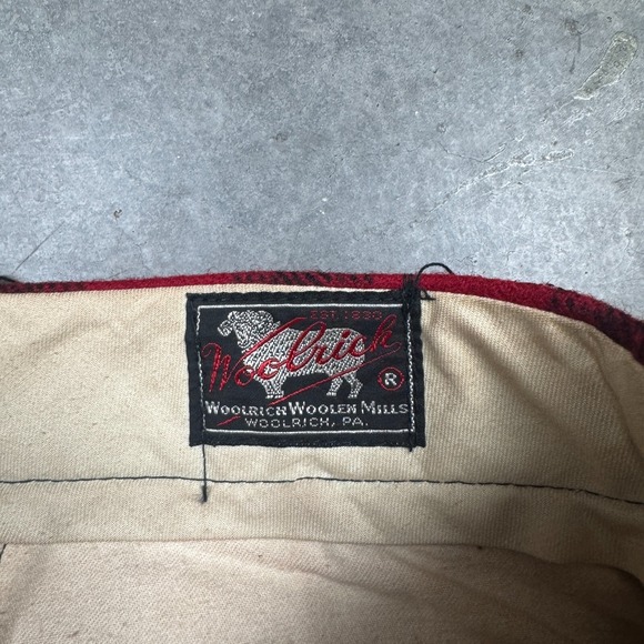 Vintage Woolrich Buffalo Hunting Pants Mens 36 Red Preowned Plaid Wool Outdoor - Picture 3 of 7